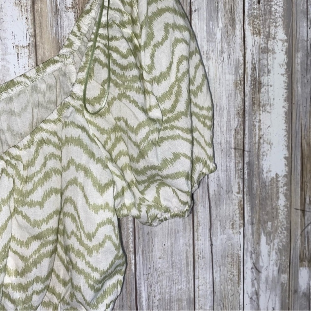 NWT Elodie Green & White Tie Crop - Picture 4 of 6